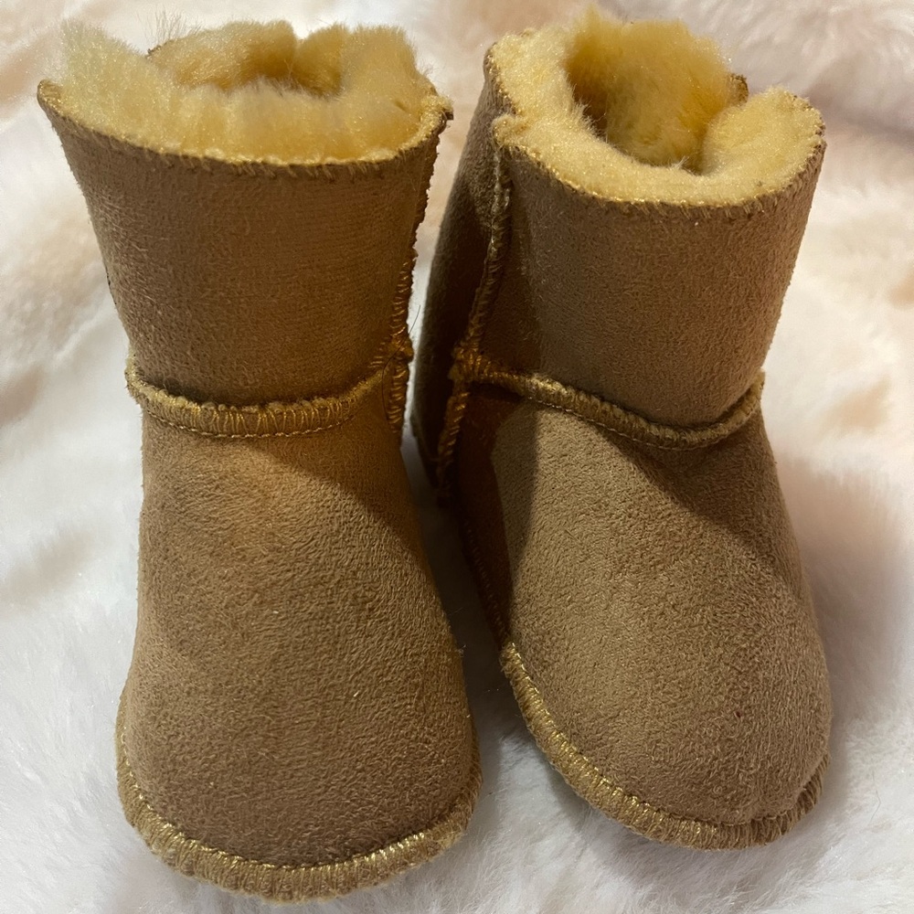 Cozy Tan Baby Boots -0-3 months and 3-6 months - New